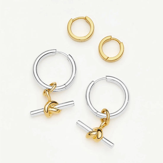 The T-Bar Earring Set | 18k Gold Plated, Silver Plating on Brass Earrings Set Missoma 