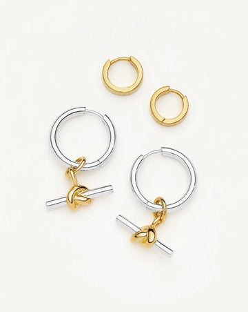 The T-Bar Earring Set | 18k Gold Plated, Silver Plating on Brass Earrings Set Missoma 