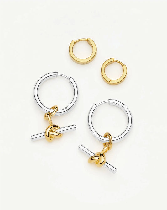 The T-Bar Earring Set | 18k Gold Plated, Silver Plating on Brass Earrings Set Missoma 