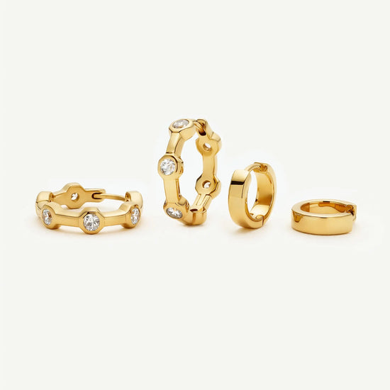 The Tennis Hoop Set | 18k Gold Plated/Cubic Zirconia Earrings Set Missoma 