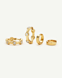 The Tennis Hoop Set | 18k Gold Plated/Cubic Zirconia Earrings Set Missoma 