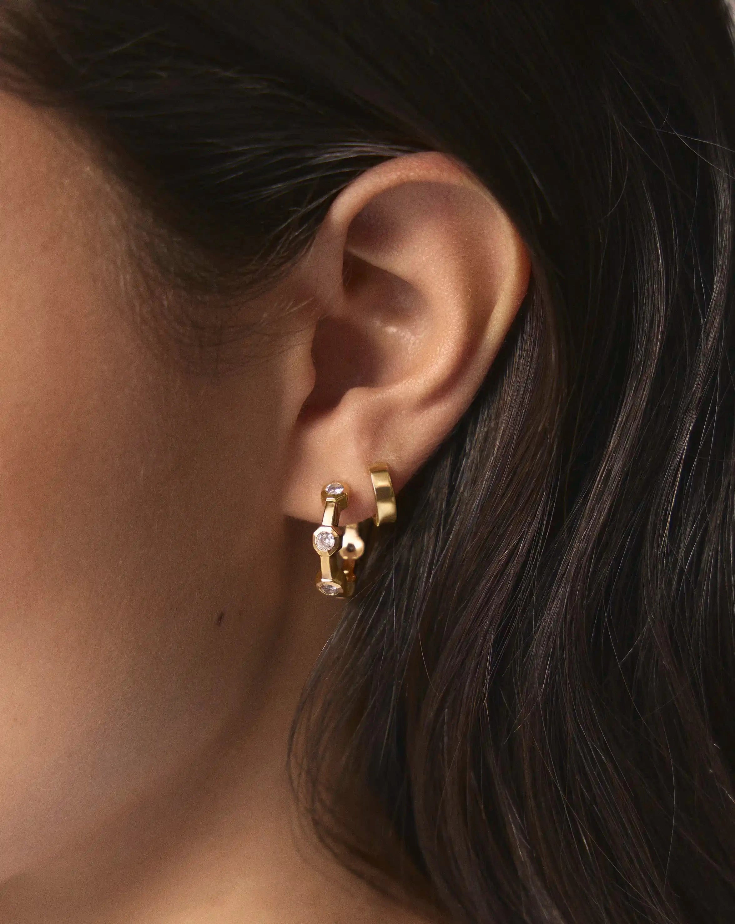 The Tennis Hoop Set | 18k Gold Plated/Cubic Zirconia Earrings Set Missoma 