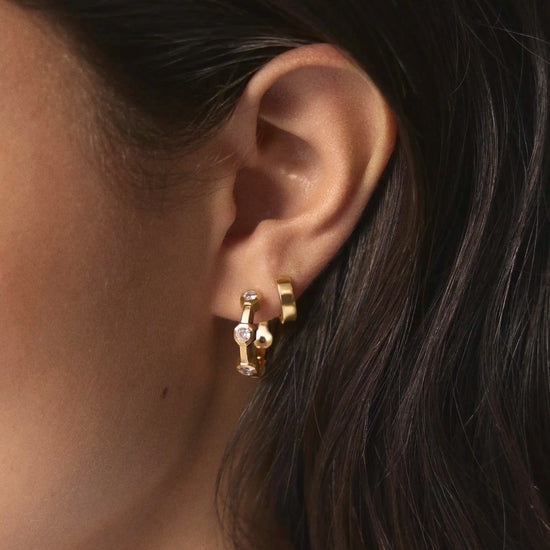 The Tennis Hoop Set | 18k Gold Plated/Cubic Zirconia Earrings Set Missoma 