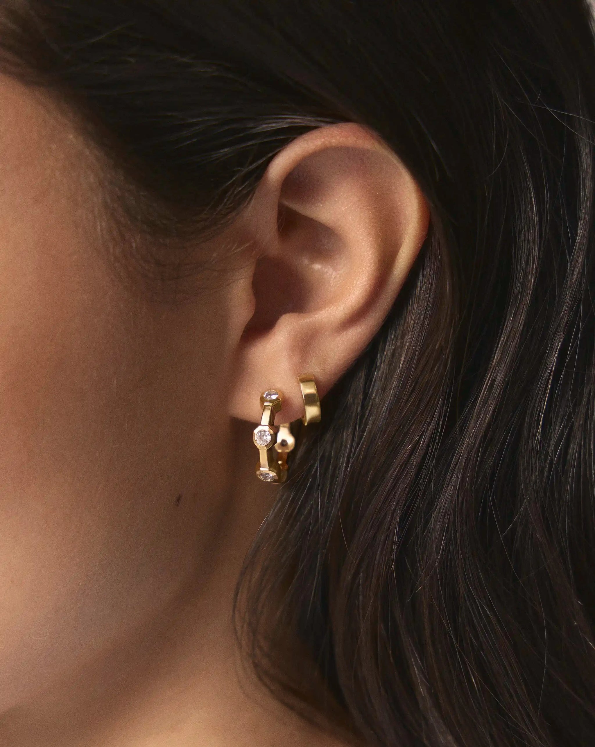 The Tennis Hoop Set | 18k Gold Plated/Cubic Zirconia Earrings Set Missoma 