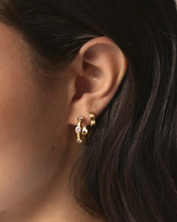 The Tennis Hoop Set | 18k Gold Plated/Cubic Zirconia Earrings Set Missoma 