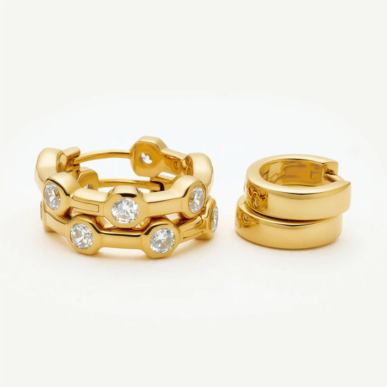 The Tennis Hoop Set | 18k Gold Plated/Cubic Zirconia Earrings Set Missoma 