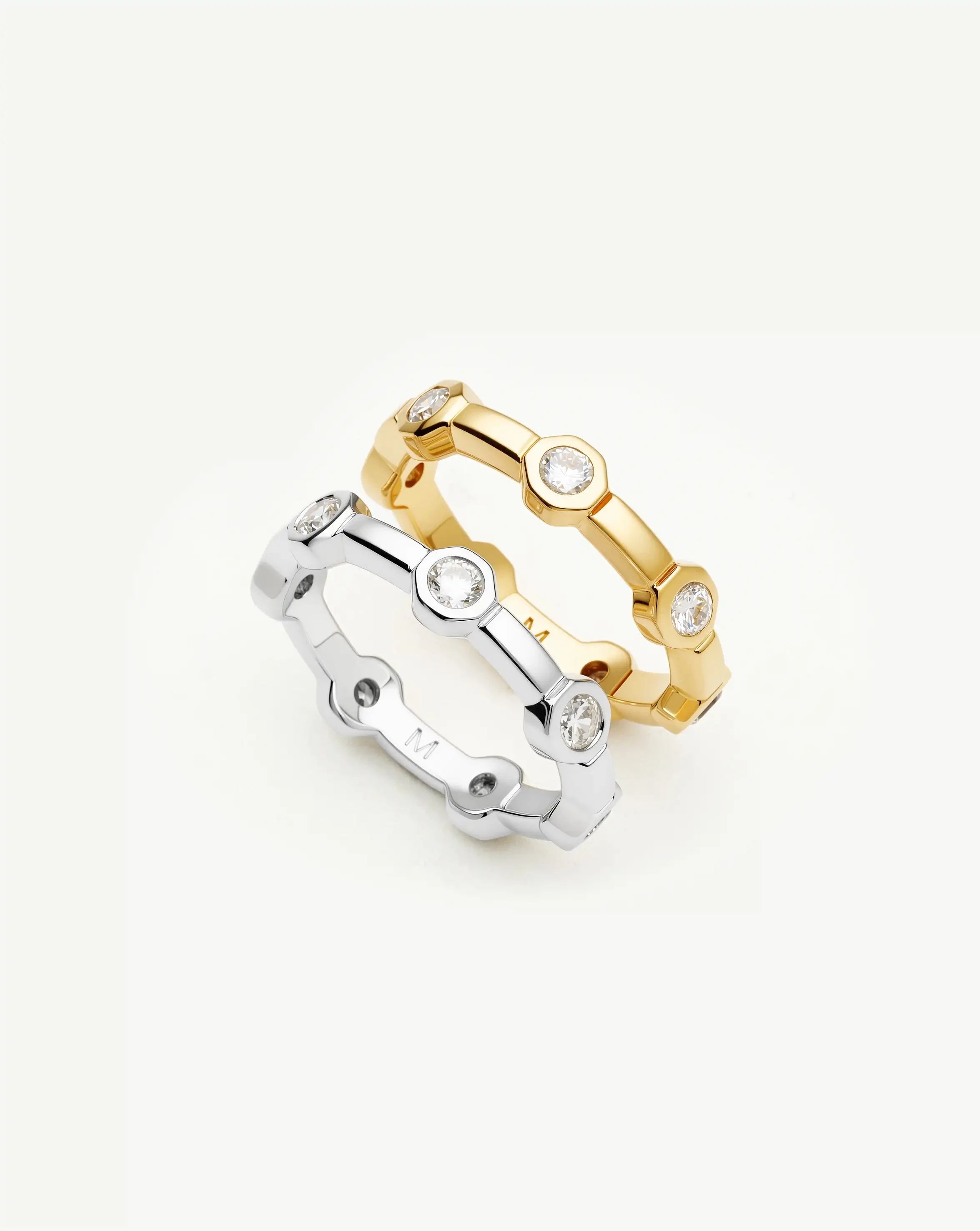 The Tennis Stacking Ring Set | 18k Gold Plated, Silver Plated Rings Set Missoma 