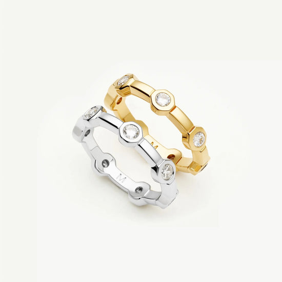 The Tennis Stacking Ring Set | 18k Gold Plated, Silver Plated Rings Set Missoma 