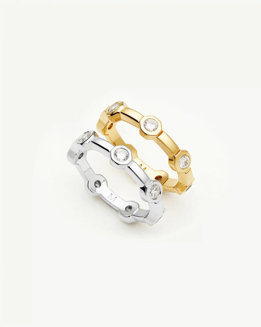 The Tennis Stacking Ring Set | 18k Gold Plated, Silver Plated Rings Set Missoma 
