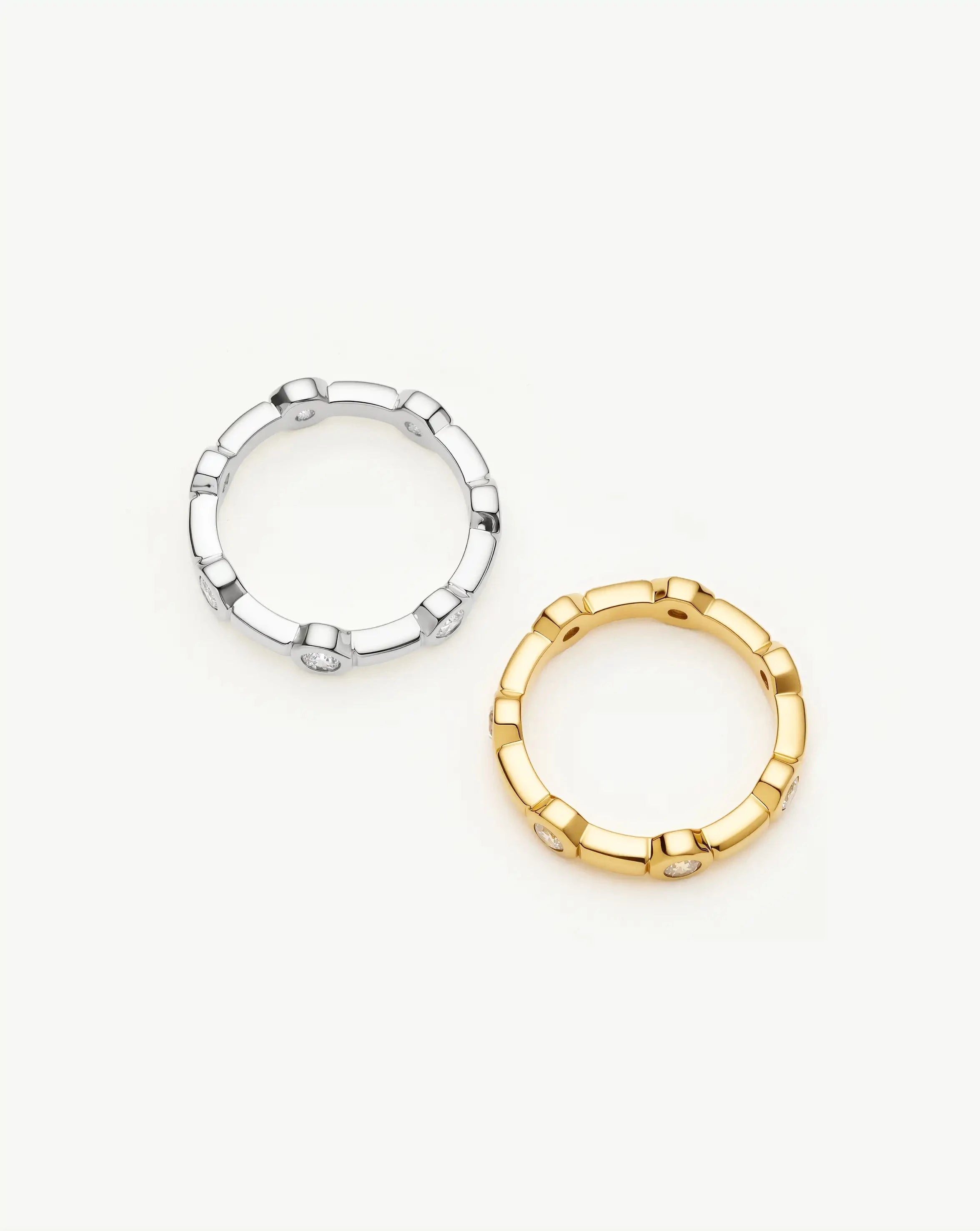 The Tennis Stacking Ring Set | 18k Gold Plated, Silver Plated Rings Set Missoma 