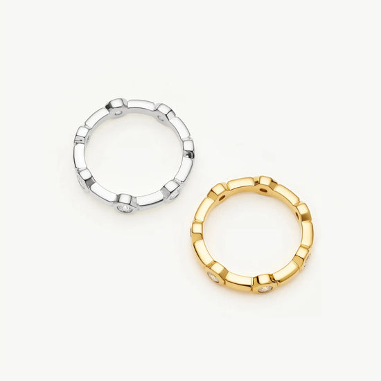 The Tennis Stacking Ring Set | 18k Gold Plated, Silver Plated Rings Set Missoma 