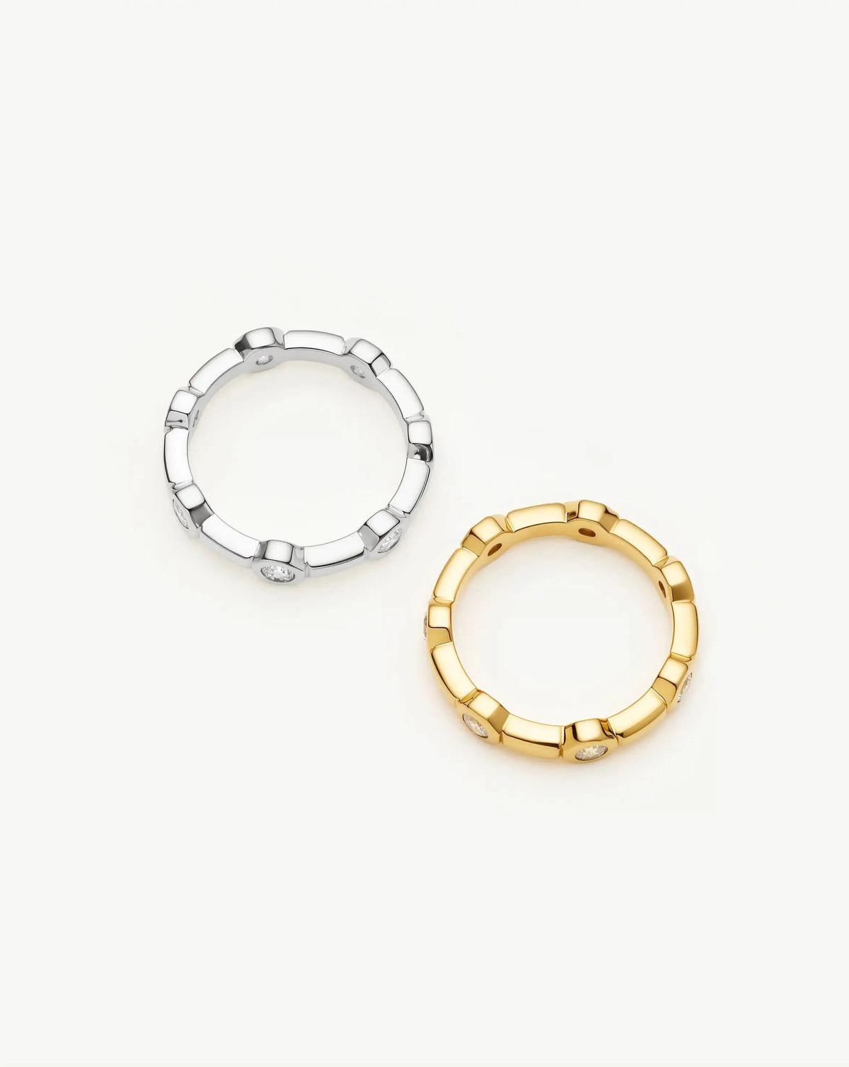 The Tennis Stacking Ring Set | 18k Gold Plated, Silver Plated Rings Set Missoma 