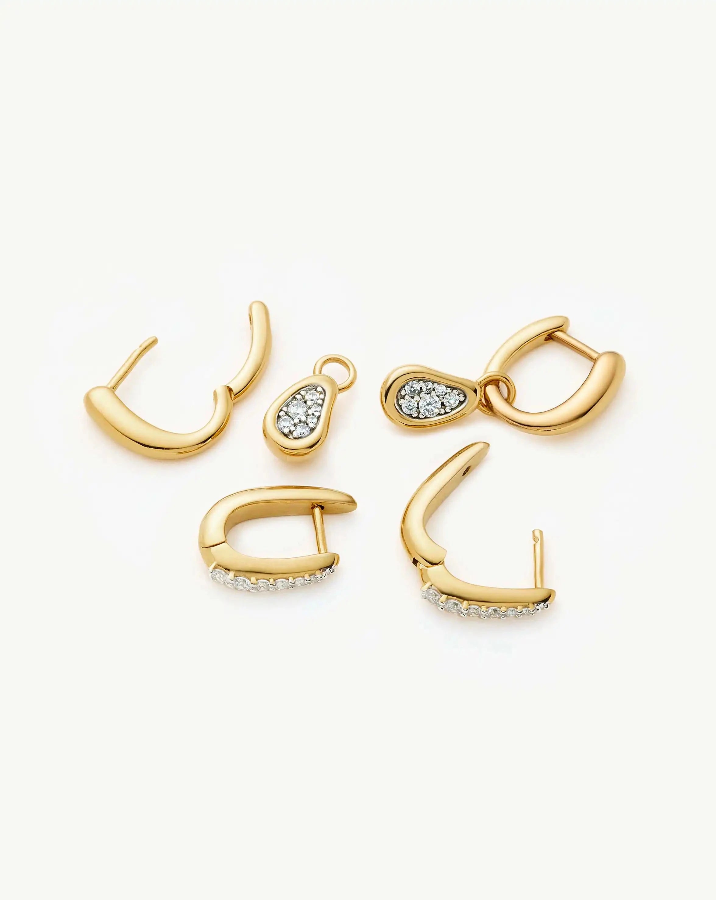 The Treat Yourself Hoop Set | 18k Gold Plated/Cubic Zirconia Earring Sets Missoma 