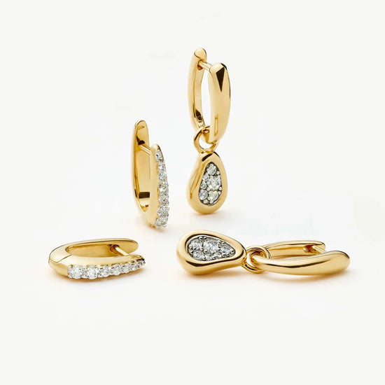 The Treat Yourself Hoop Set | 18k Gold Plated/Cubic Zirconia Earring Sets Missoma 