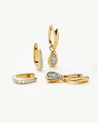 The Treat Yourself Hoop Set | 18k Gold Plated/Cubic Zirconia Earring Sets Missoma 