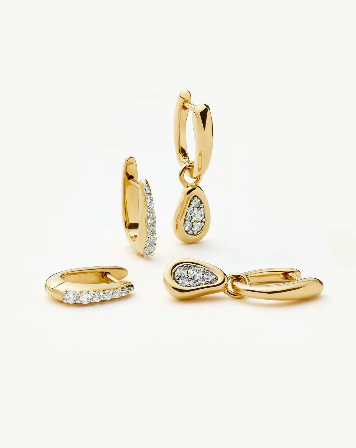 The Treat Yourself Hoop Set | 18k Gold Plated/Cubic Zirconia Earring Sets Missoma 