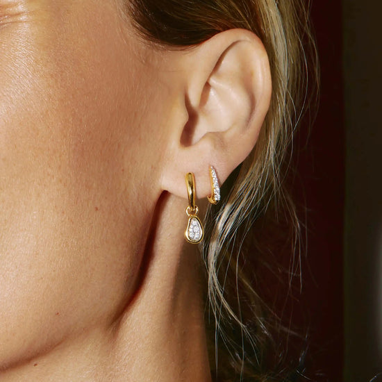 The Treat Yourself Hoop Set | 18k Gold Plated/Cubic Zirconia Earring Sets Missoma 