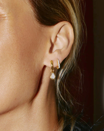 The Treat Yourself Hoop Set | 18k Gold Plated/Cubic Zirconia Earring Sets Missoma 