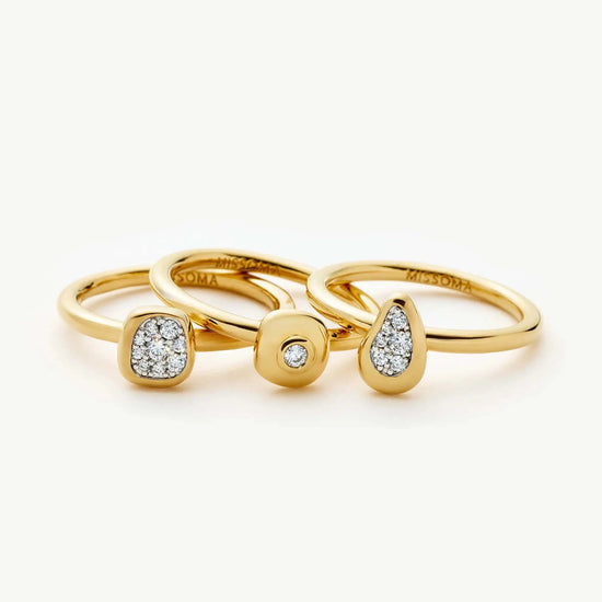 The Ultimate Triple Ring Set | 18k Gold Plated/Cubic Zirconia Ring Sets Missoma 