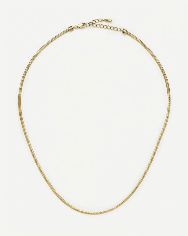 Thin Snake Chain Necklace | 18k Gold Plated