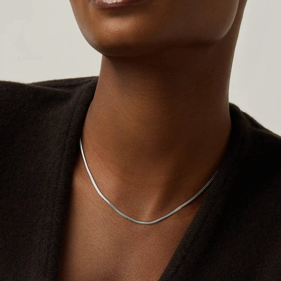 Thin Snake Chain Necklace | Platinum Plated Necklaces Missoma 