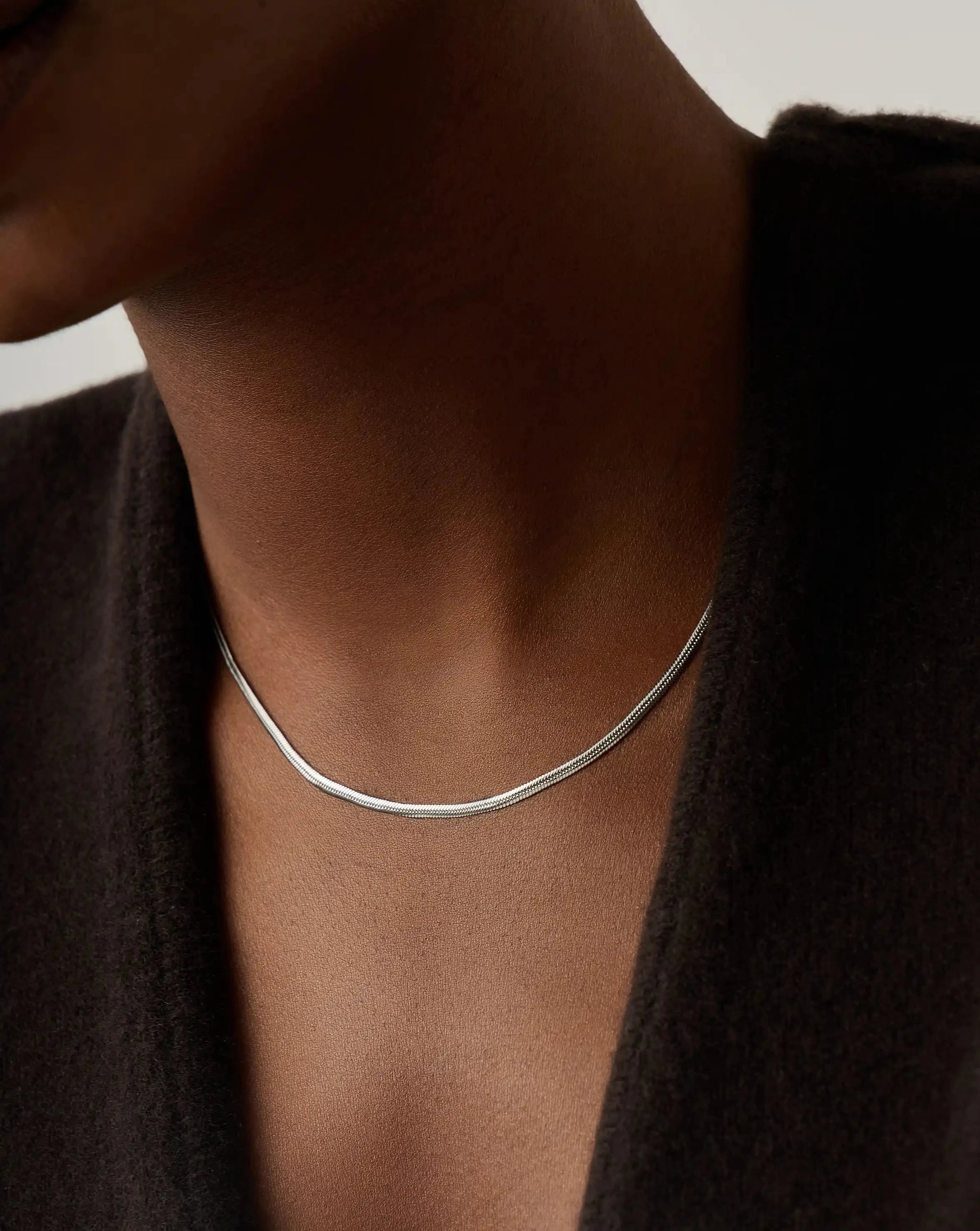 Thin Snake Chain Necklace | Platinum Plated Necklaces Missoma 