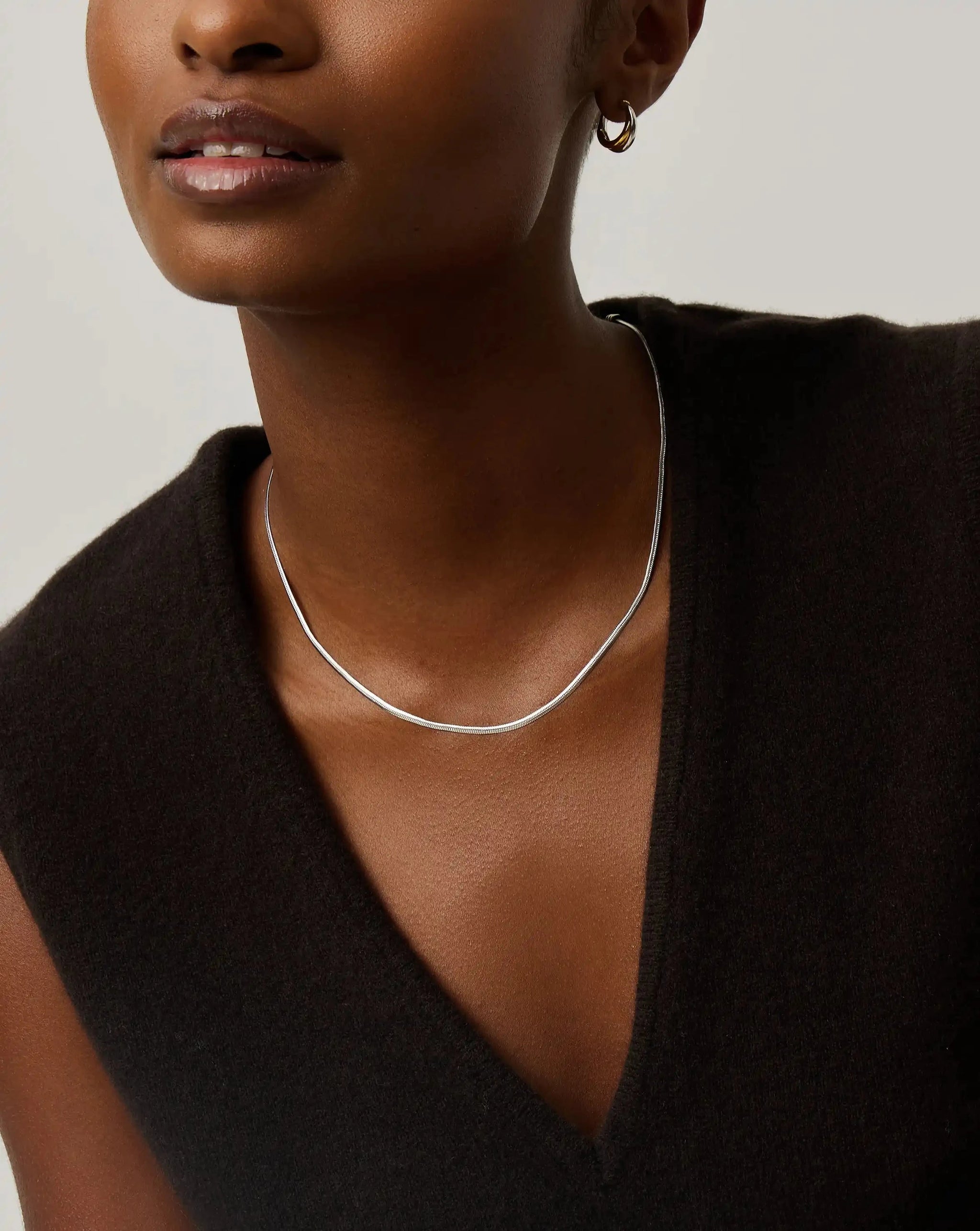 Thin Snake Chain Necklace | Platinum Plated Necklaces Missoma 
