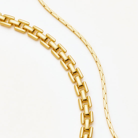 Timepiece & Snake Chain Bracelet Set | 18k Gold Plated Bracelets Missoma 