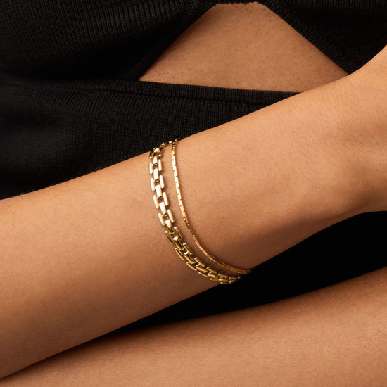 Timepiece & Snake Chain Bracelet Set | 18k Gold Plated Bracelets Missoma 