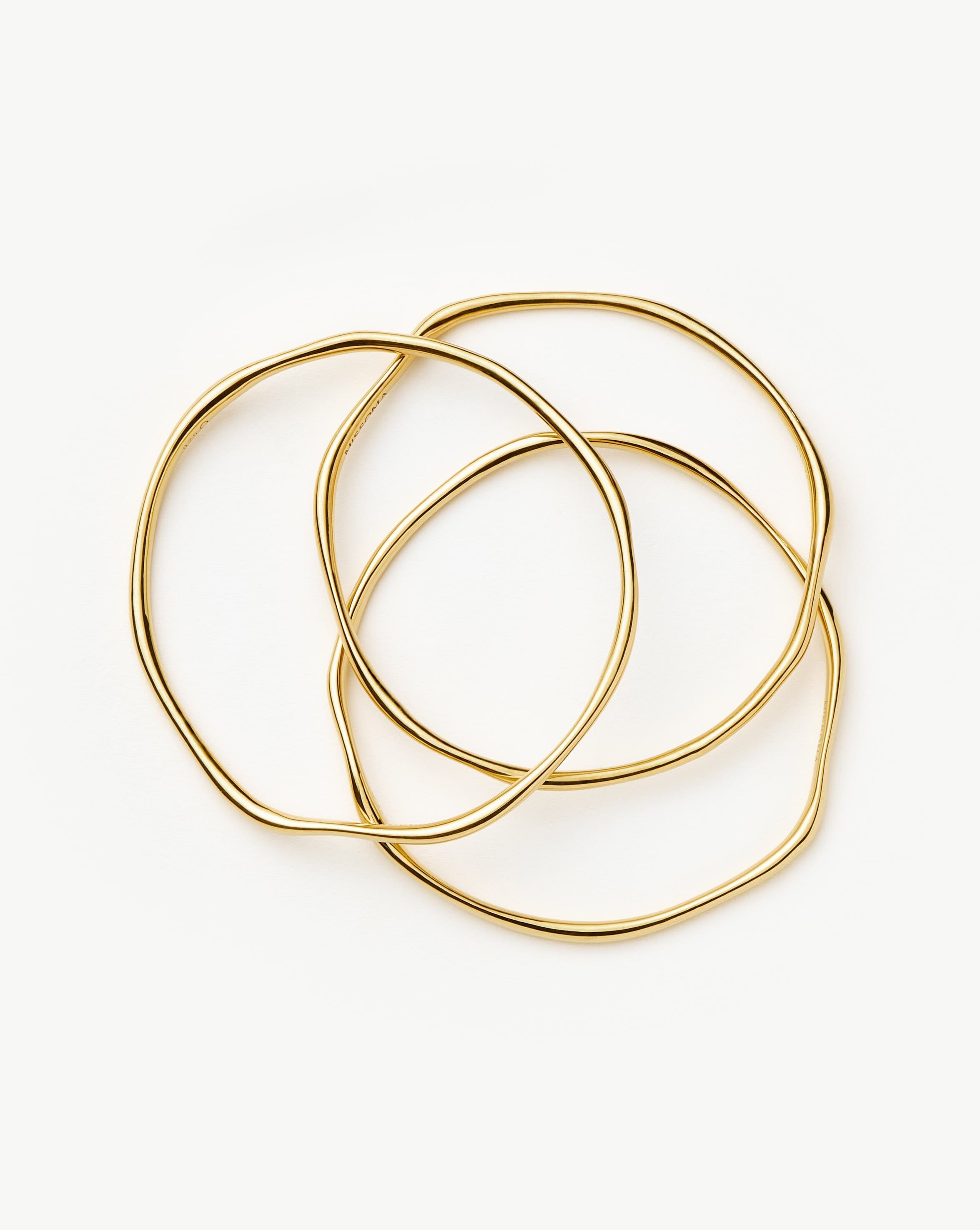 Trio Molten Ripple Bangle Bracelet Set | 18k Gold Vermeil Bracelets Missoma 