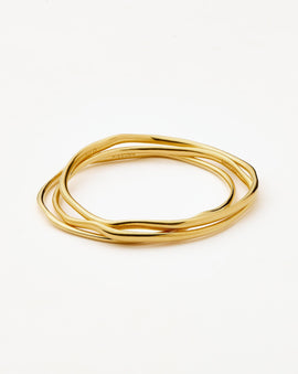 Trio Molten Ripple Bangle Bracelet Set 