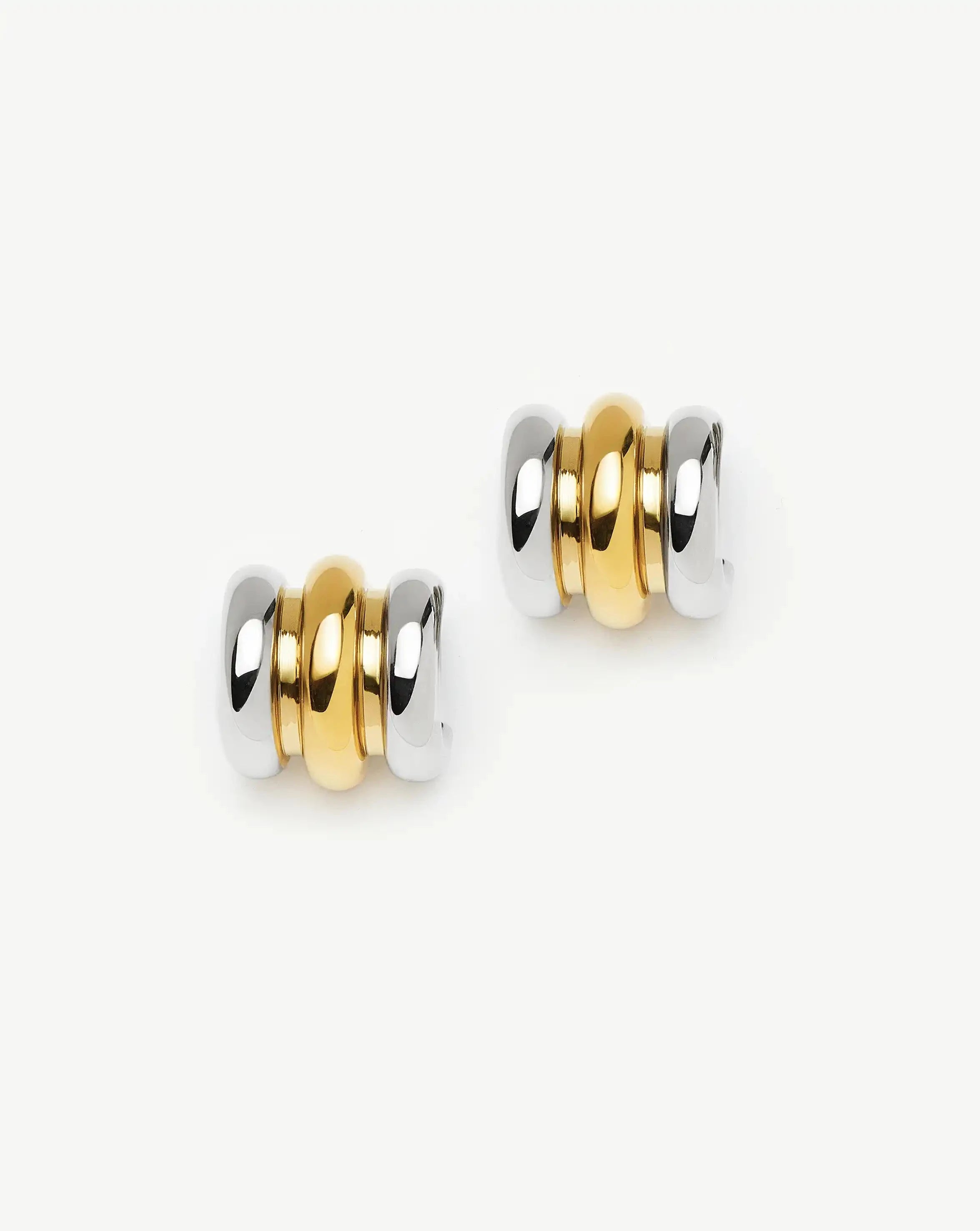 Triple Ridge Oversized Studs | 18k Gold Plated/Platinum Plated Earrings Missoma 