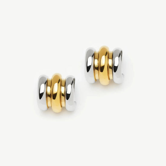 Triple Ridge Oversized Studs | 18k Gold Plated/Platinum Plated Earrings Missoma 