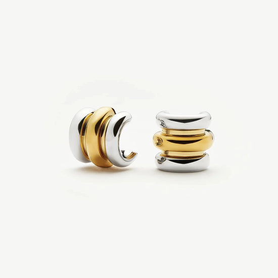 Triple Ridge Oversized Studs | 18k Gold Plated/Platinum Plated Earrings Missoma 