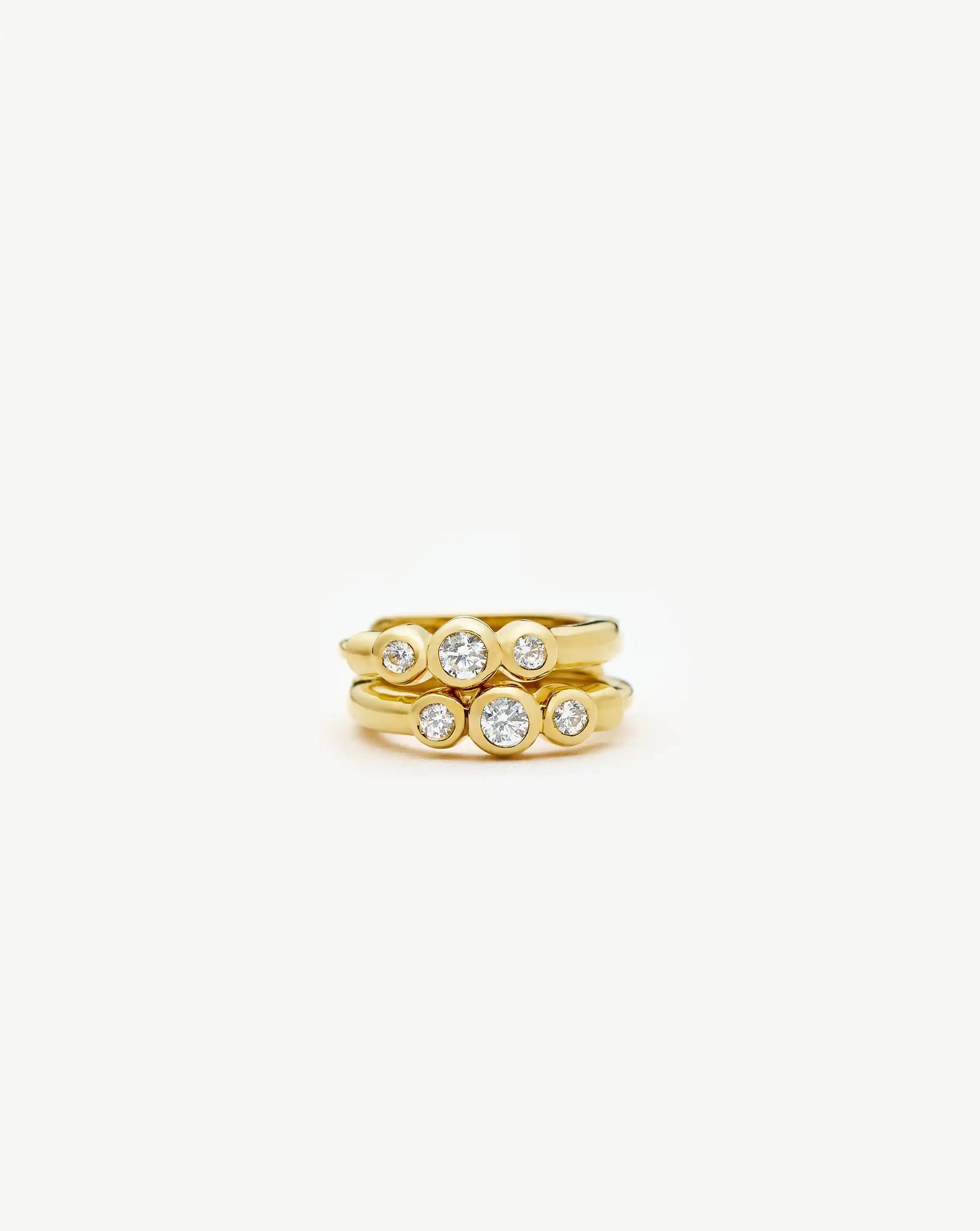 Triple Stone Small Hoop Earrings | 18k Gold Plated Earrings Missoma 