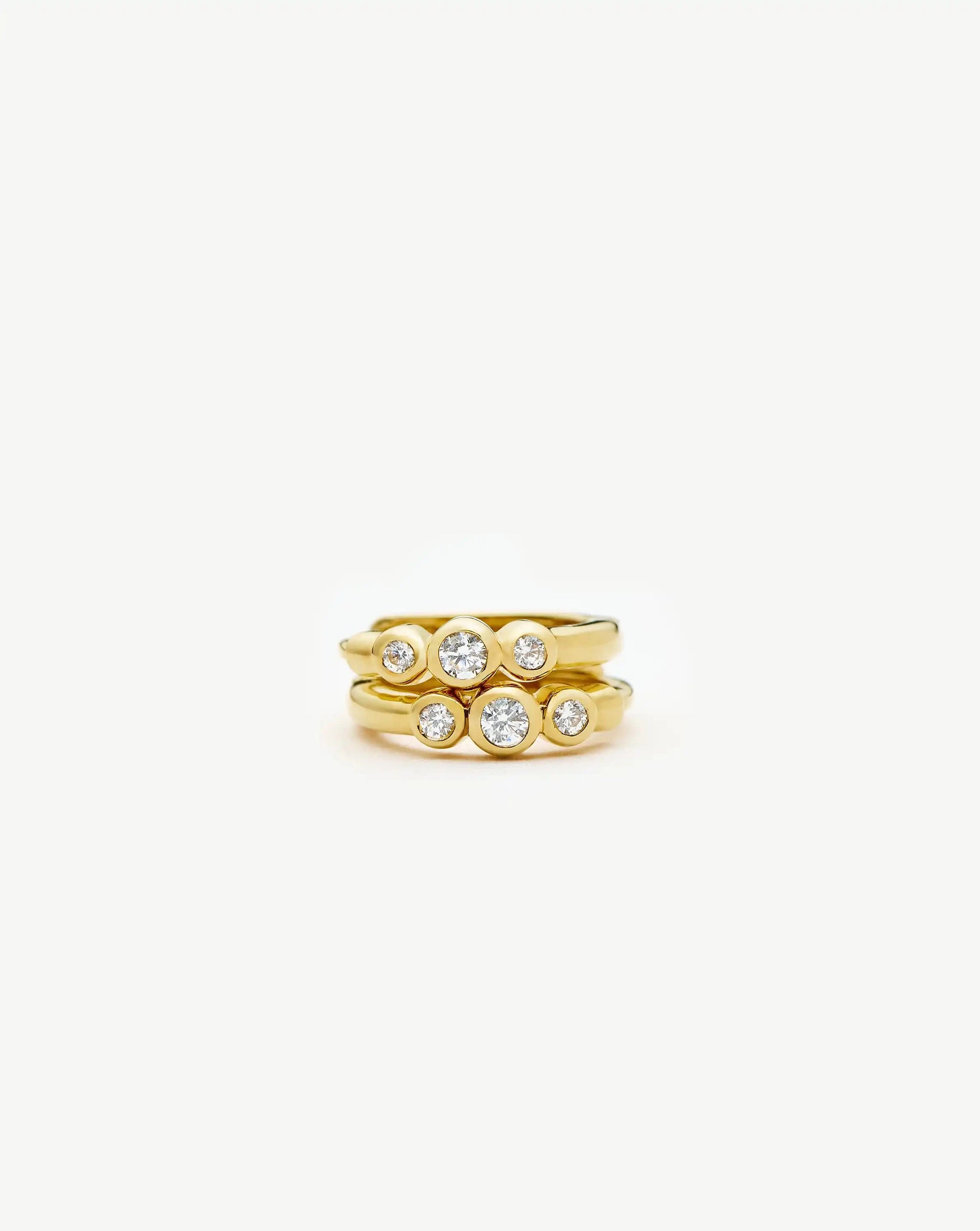 Triple Stone Small Hoop Earrings | 18k Gold Plated Earrings Missoma 