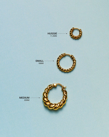Twisted Tidal Medium Hoop Earrings | 18ct Gold Plated Earrings Missoma 