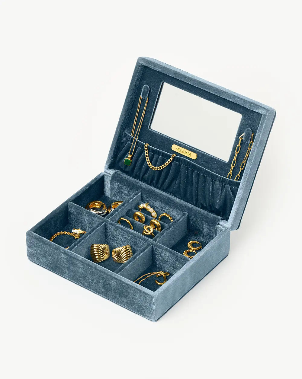 Velvet Jewelry Box | Blue Steel Accessories Missoma 