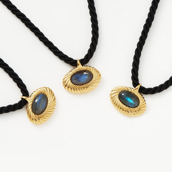 Wavy Ridge Caspia Gemstone Cord Necklace Necklaces Missoma 