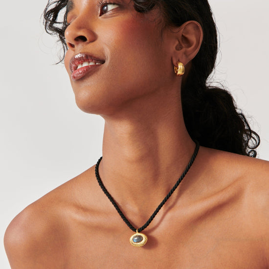 Wavy Ridge Caspia Gemstone Cord Necklace Necklaces Missoma 