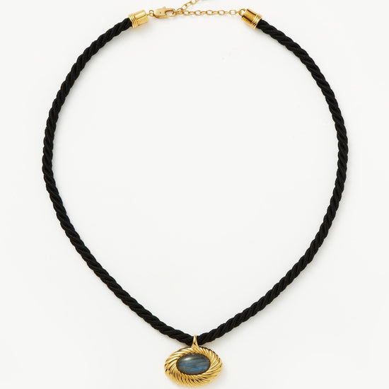 Wavy Ridge Caspia Gemstone Cord Necklace Necklaces Missoma 