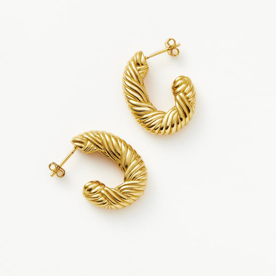 Wavy Ridge Twisted Chubby Medium Hoop Earrings Earrings Missoma 