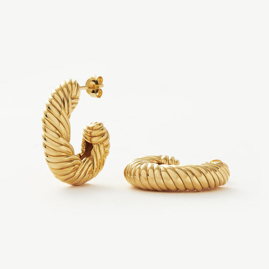 Wavy Ridge Twisted Chubby Medium Hoop Earrings Earrings Missoma 