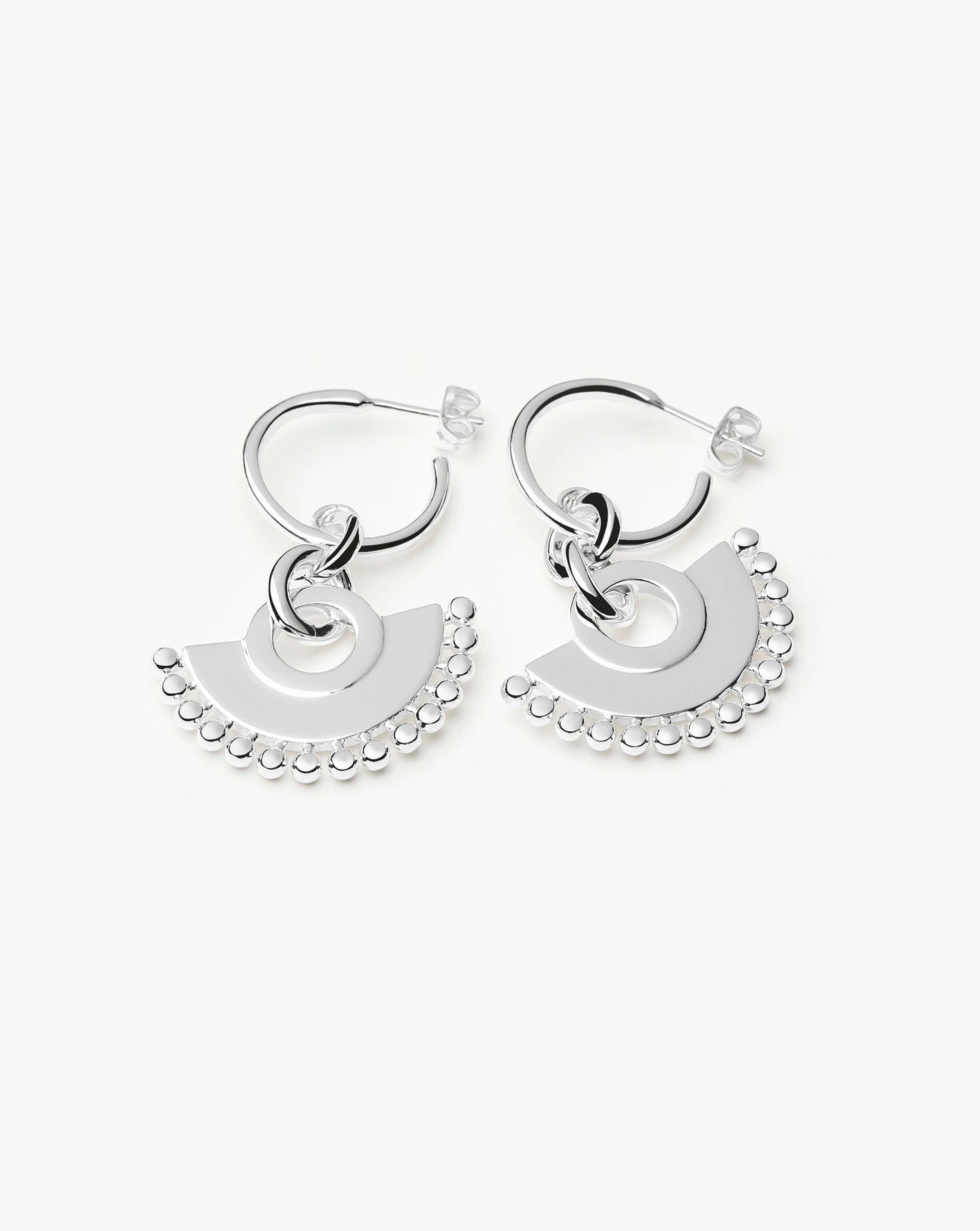 Zenyu Fan Chandelier Hoop Earrings | Silver Plated Earrings Missoma 