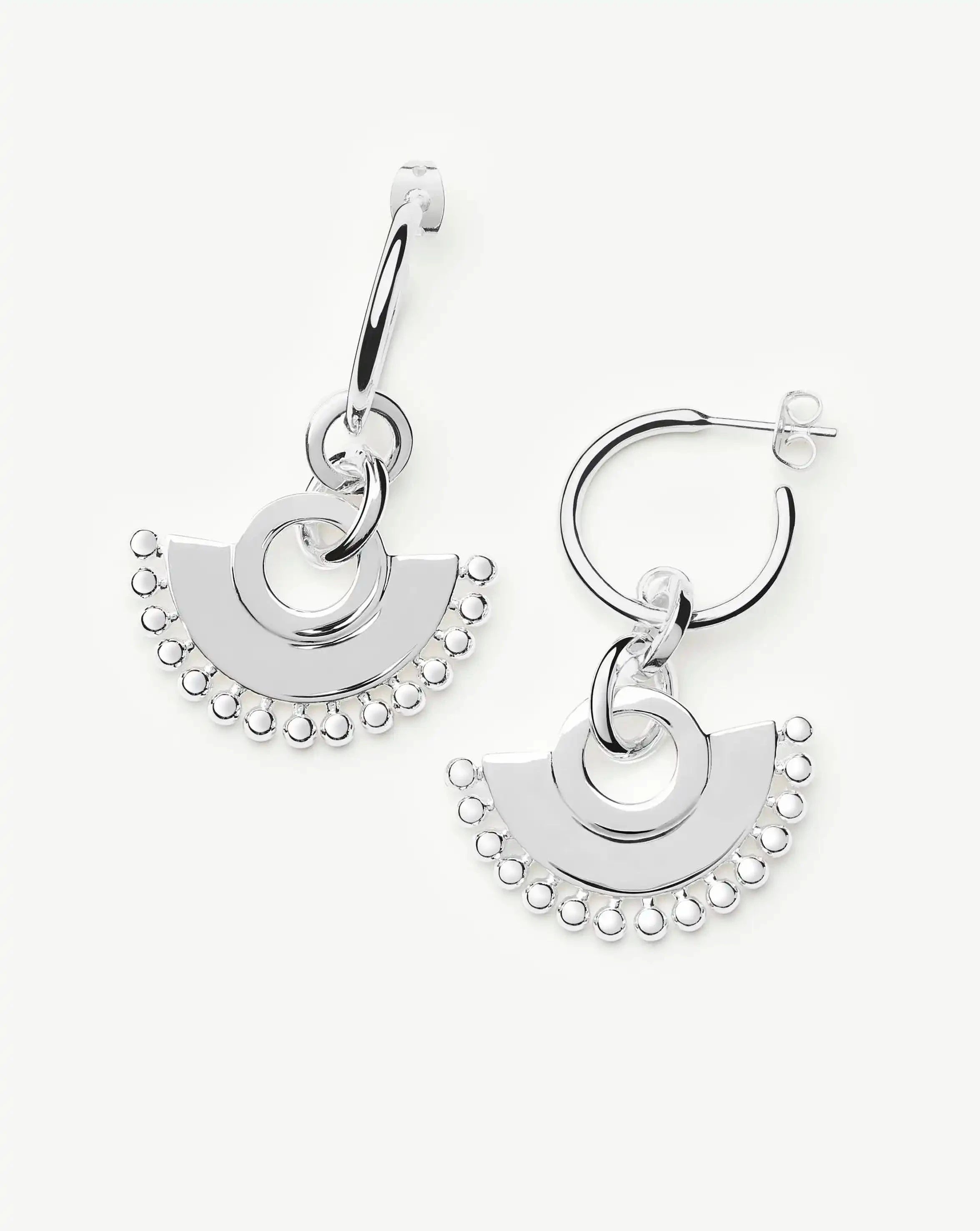 Zenyu Fan Chandelier Hoop Earrings | Silver Plated Earrings Missoma 