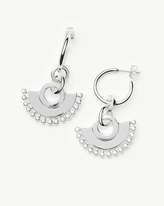 Zenyu Fan Chandelier Hoop Earrings | Silver Plated Earrings Missoma 