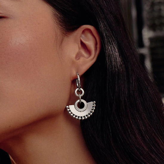 Zenyu Fan Chandelier Hoop Earrings | Silver Plated Earrings Missoma 