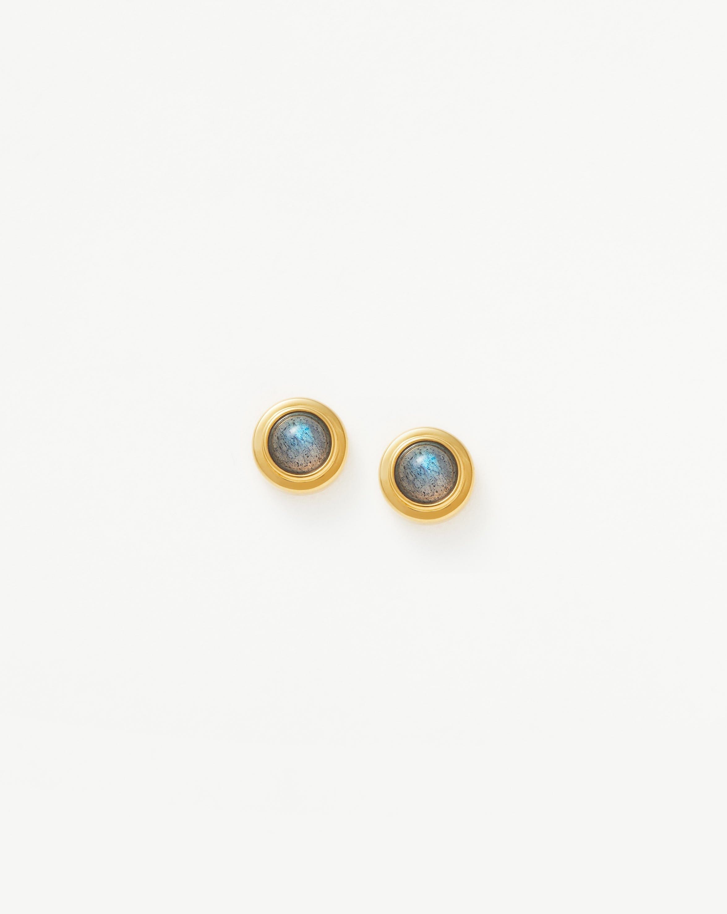 Zenyu Link Gemstone Round Stud Earrings | 18ct Gold Plated Vermeil Earrings Missoma 