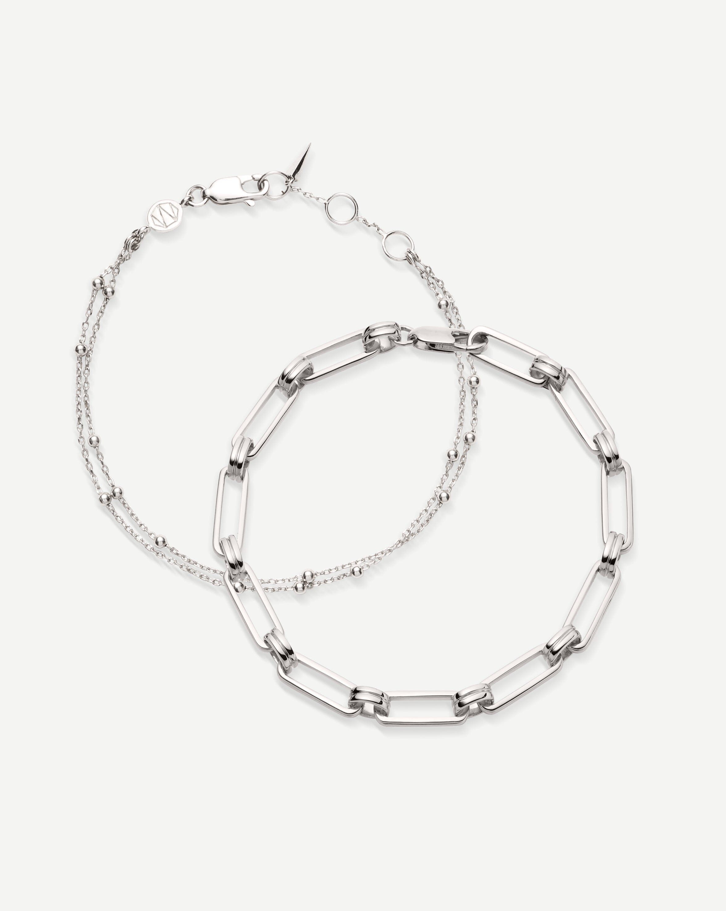 Aegis Double Chain Bracelet Set | Sterling Silver Layering Sets Missoma Sterling Silver 