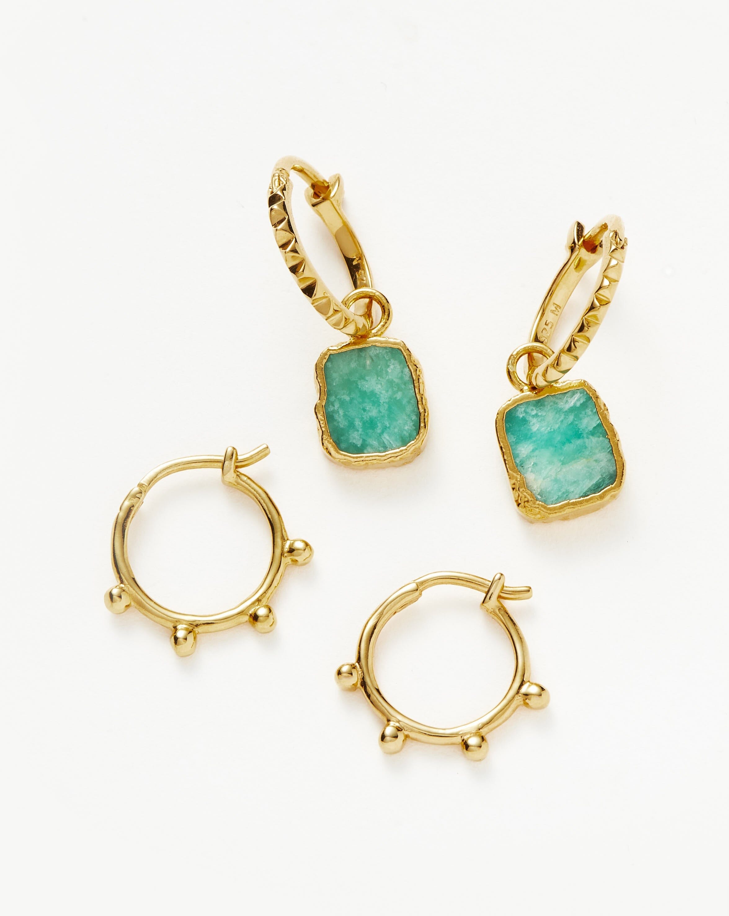 Amazonite Mini Hoop Earring Set Layering Sets Missoma
